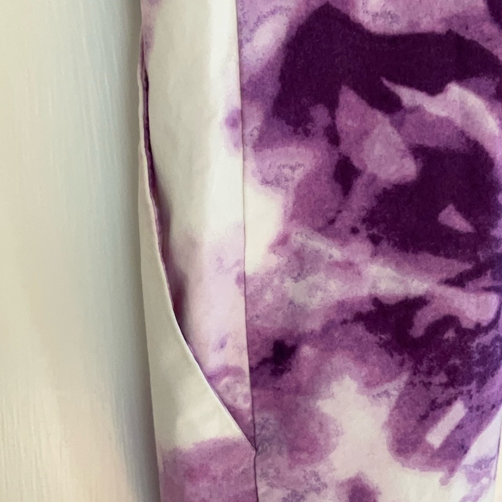 Banana Republic Purple and White Sheath Dress V-Neck Sleeveless - Picture 6 of 9